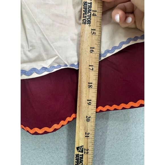 NWT English Factory Womens Pink Red RicRac Trim Layered Poplin Duffy Top Size L - Picture 6 of 7